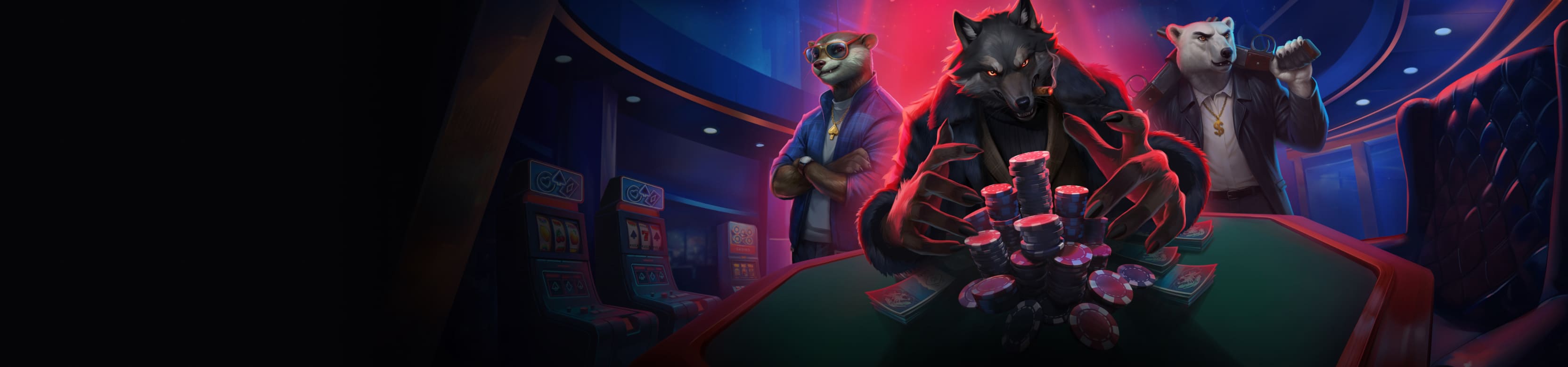 Casino Lobby Screenshot mit Spiel-Icons, Bannern für Slots, Jackpots, Tische
